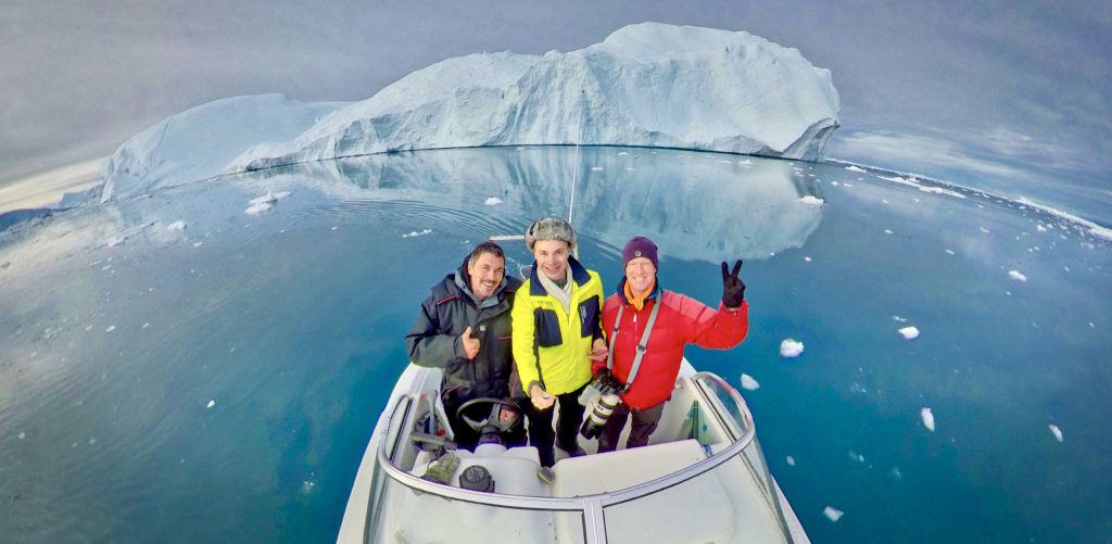 Denis Loctier's Euronews filming crew in Ilulissat, Greenland